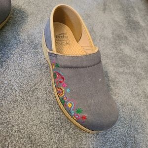 Dansko Clogs Gray with floral pattern
